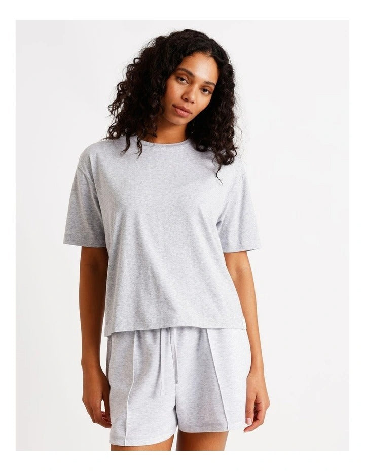Chloe & Lola Boyfriend Lounge T-Shirt in 100% Modal fabric, featuring a relaxed fit and round neck. 
