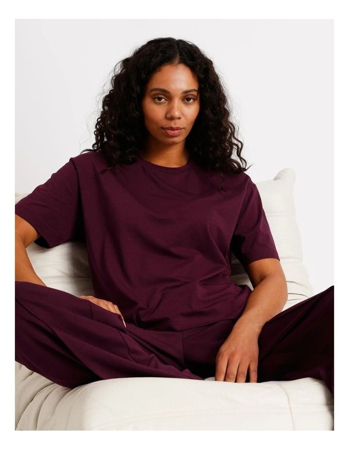 Chloe & Lola Boyfriend Lounge T-Shirt, oversized relaxed fit, 100% modal, round neck, exclusive to Myer