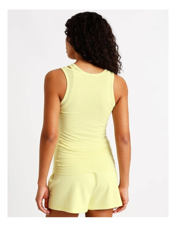 Chloe & Lola Women's Loungewear Double Layer Tank in Light Yellow