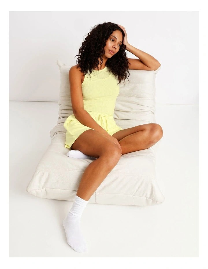 Chloe & Lola Women's Loungewear Double Layer Tank in Light Yellow