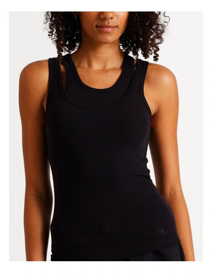 Chloe & Lola women’s loungewear double layer tan top with sleeveless design – exclusive to Myer