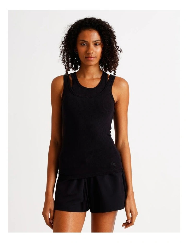 Chloe & Lola women’s loungewear double layer tan top with sleeveless design – exclusive to Myer