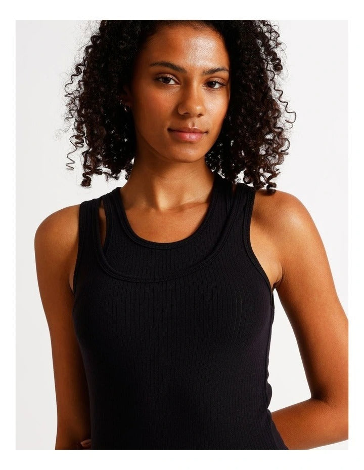 Chloe & Lola women’s loungewear double layer tan top with sleeveless design – exclusive to Myer