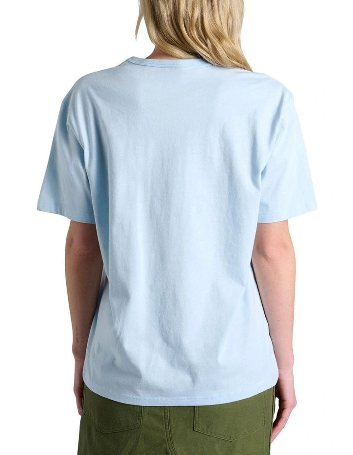 Champion script logo cotton t-shirt in blue