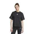 Adidas Stadium Stripes T-shirt in Black with 3-Stripes detail, loose fit, and soft cotton jersey fabric