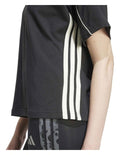 Adidas Stadium Stripes T-shirt in Black with 3-Stripes detail, loose fit, and soft cotton jersey fabric