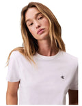 Calvin Klein Jeans archive logo t-shirt in brilliant white with relaxed fit, crew neckline, short sleeves and embroidered logo at chest