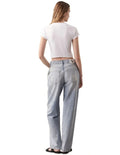 Calvin Klein Jeans white ribbed baby tee with short sleeves, crew neck, cropped fit, and Calvin Klein logo graphic on chest