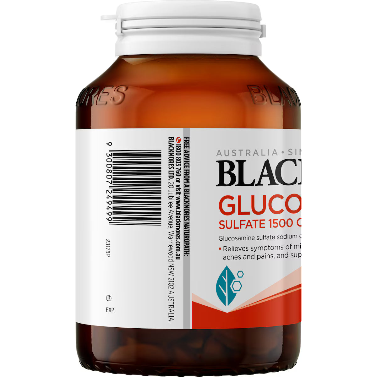 Blackmores Glucosamine Sulfate 1500 One-A-Day Vanilla Tablets 90 pack, designed to support joint health and mobility with a convenient daily dosage in a vanilla-flavored tablet form.