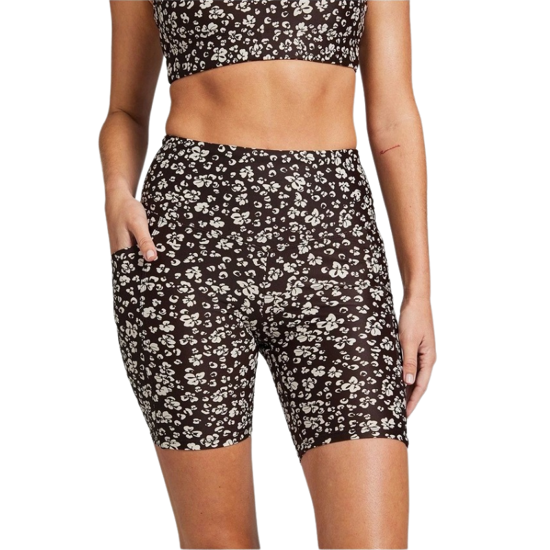 Rockwear multi-print bike shorts for women with high rise