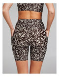 Rockwear multi-print bike shorts for women with high rise