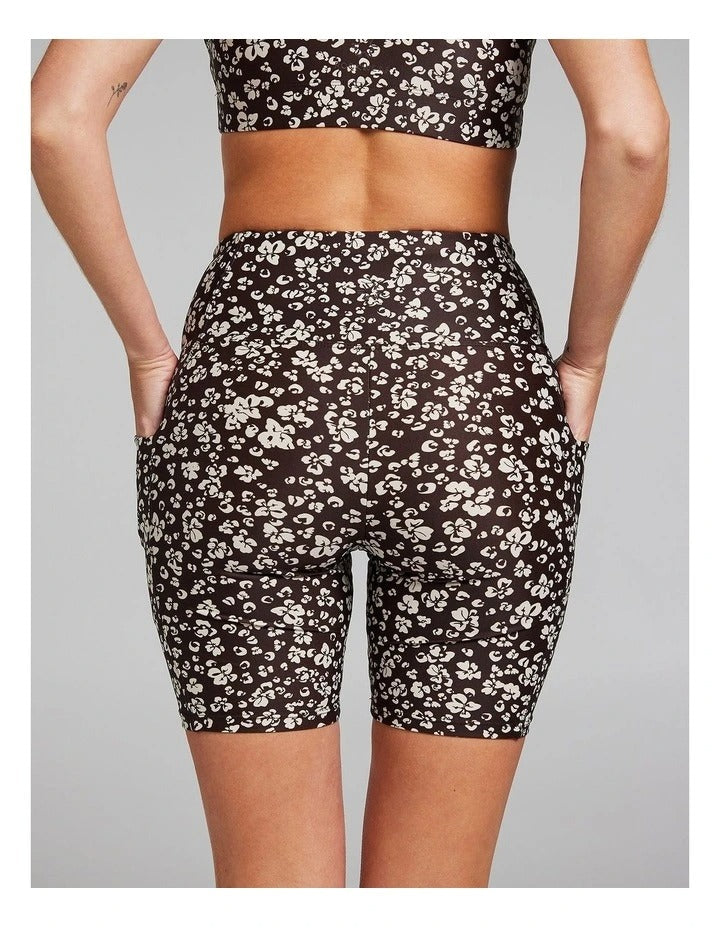 Rockwear multi-print bike shorts for women with high rise