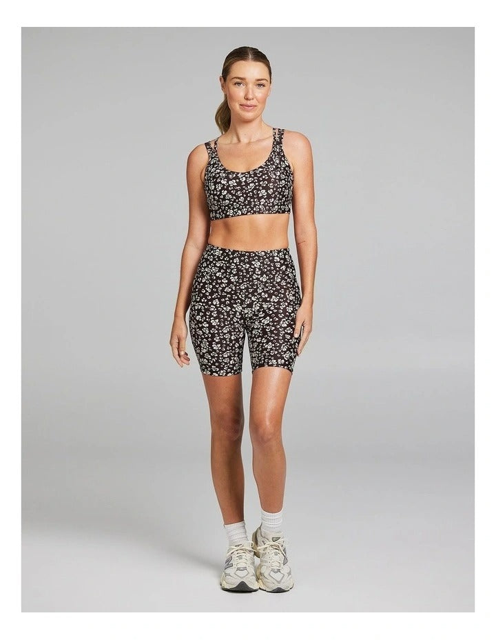 Rockwear multi-print bike shorts for women with high rise