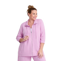 Taking Shape Active Sweat Jacket in Lilac, featuring adjustable hood, ribbed cuffs, and kangaroo pockets, perfect for casual outings and workouts