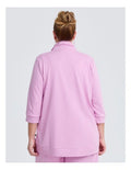 Taking Shape Active Sweat Jacket in Lilac, featuring adjustable hood, ribbed cuffs, and kangaroo pockets, perfect for casual outings and workouts