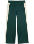 Puma T7 Low Rise Track Pants in black with 7cm signature stripes, elasticated waistband, zipper pockets, and Cat Logo embroidery