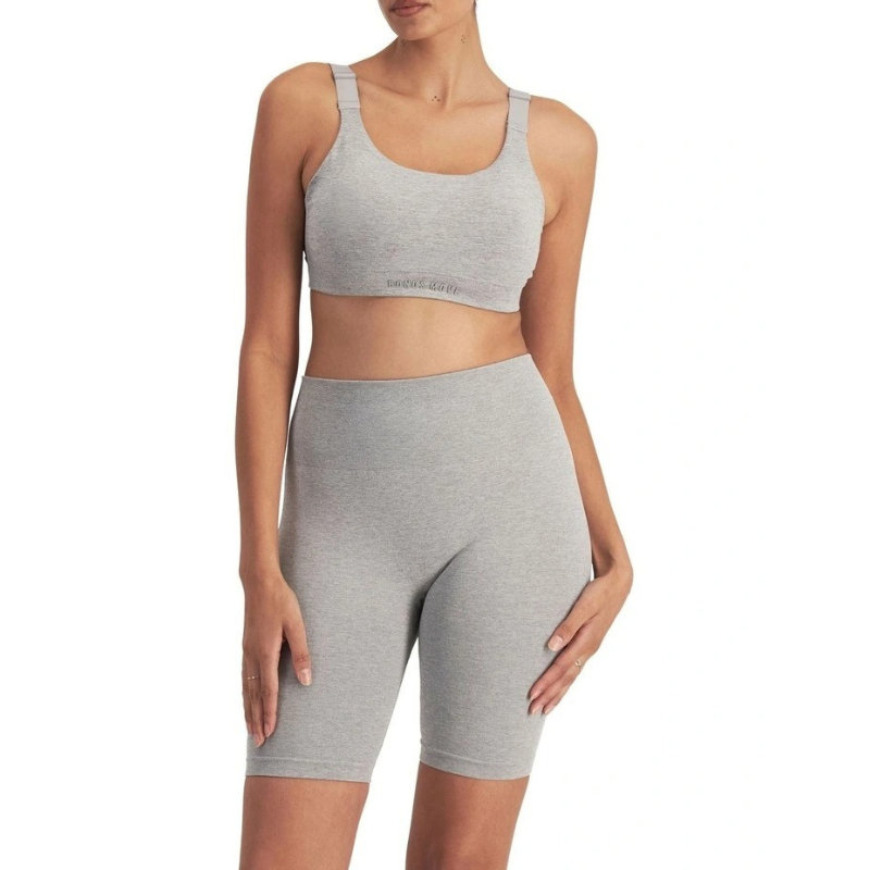 Move Seamless Bralette in light marle with adjustable straps, removable cups, and moisture-wicking fabric for smooth everyday comfort
