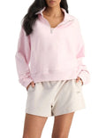 Bonds Move Half Zip Pullover in Pink Sapphire cozy women’s activewear sweatshirt