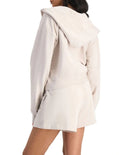 Bonds Move Double Zip Hoodie in White Banksia stylish women’s activewear jacket