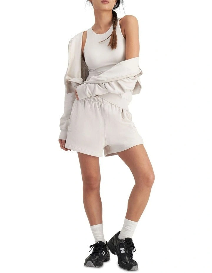 Bonds Move Double Zip Hoodie in White Banksia stylish women’s activewear jacket