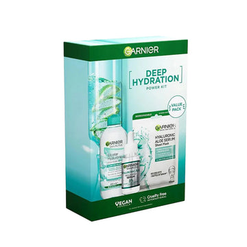 Garnier Deep Hydration Power Kit skincare set for intense moisture, nourished, and refreshed skin