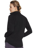 Skechers Hoodless Hoodie GOwalk Shine Jacket 78 in Black – Women’s lightweight active jacket with sleek shine finish and modern hoodless design