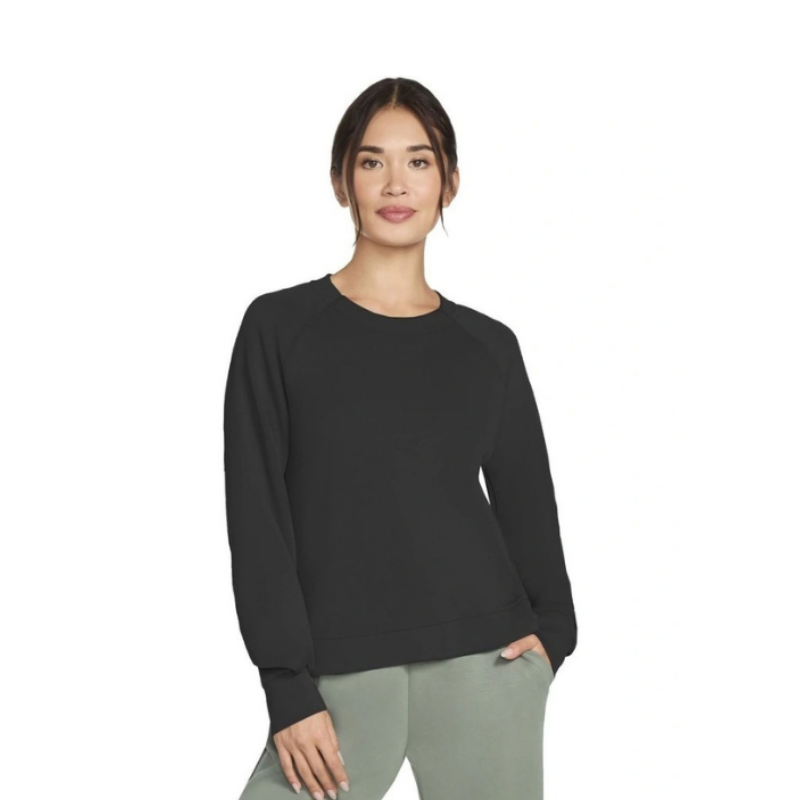 Skechers Skechluxe Elevate Crewneck in Black – Women’s premium crewneck jumper with soft fabric, modern fit, and versatile everyday style