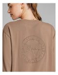 Rockwear Heavyweight Oversize Long Sleeve Tee in Caramel, offering relaxed fit and full-length comfort.