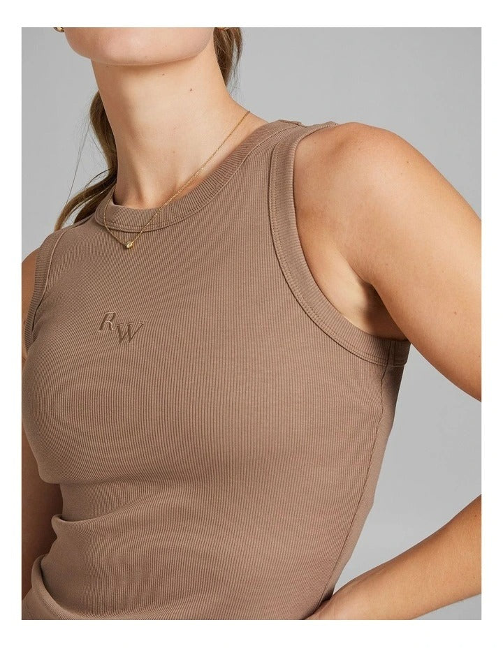 Rockwear Rib Tank in Caramel for Women