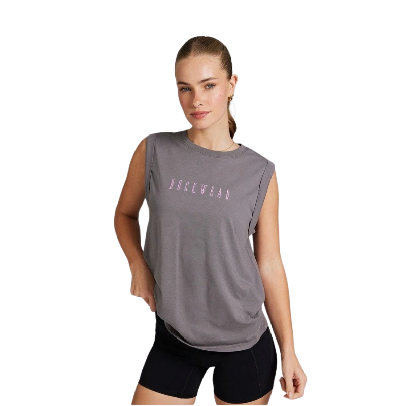 Rockwear Cotton Tank in Grey - Women's Full-Length Tank Top
