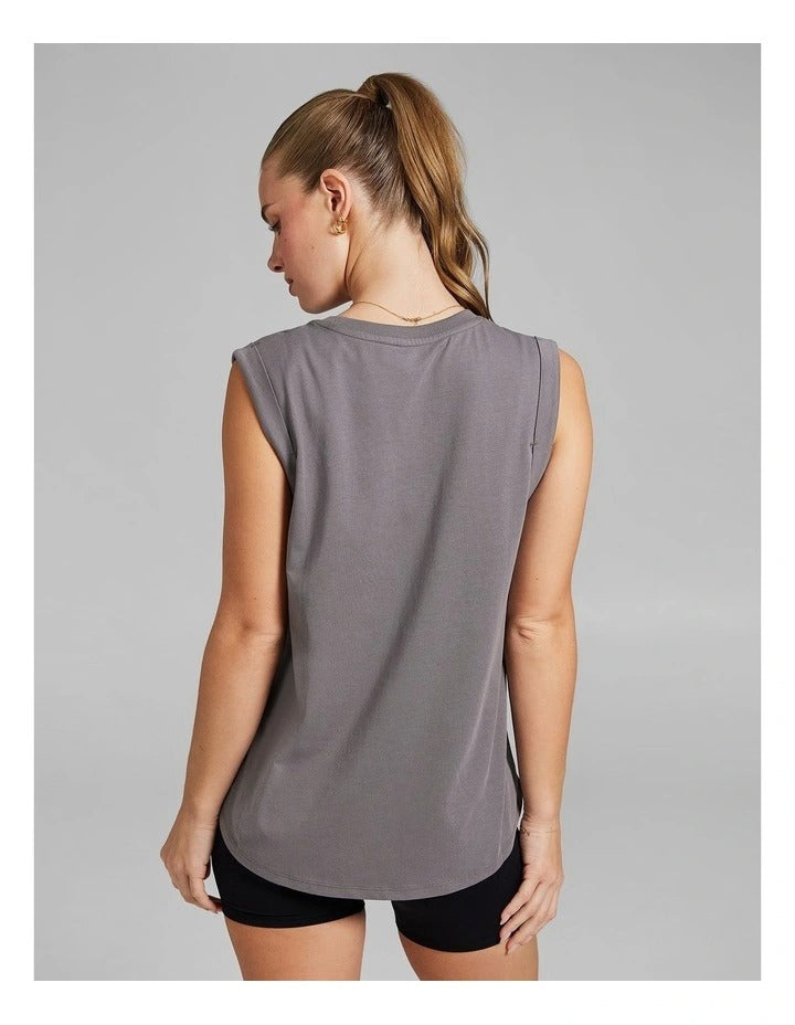 Rockwear Cotton Tank in Grey - Women's Full-Length Tank Top