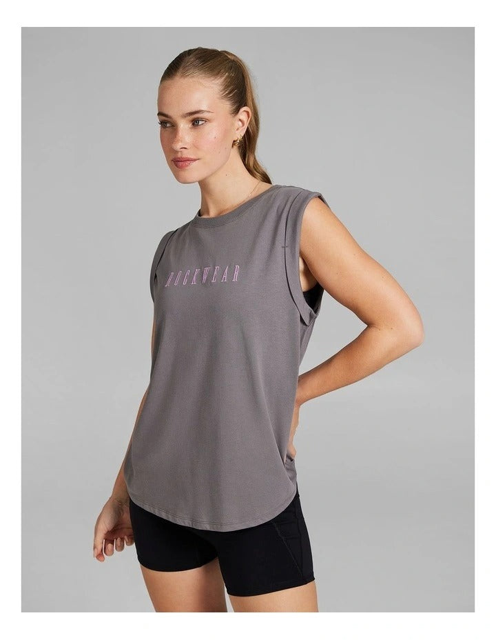 Rockwear Cotton Tank in Grey - Women's Full-Length Tank Top
