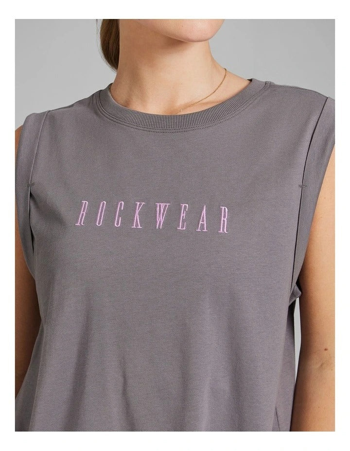 Rockwear Cotton Tank in Grey - Women's Full-Length Tank Top