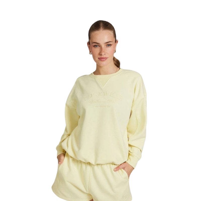Rockwear Cosy Fleece Crew Sweater in Sunflower - Women’s Soft Fleece Sweater