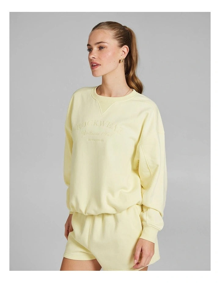 Rockwear Cosy Fleece Crew Sweater in Sunflower - Women’s Soft Fleece Sweater