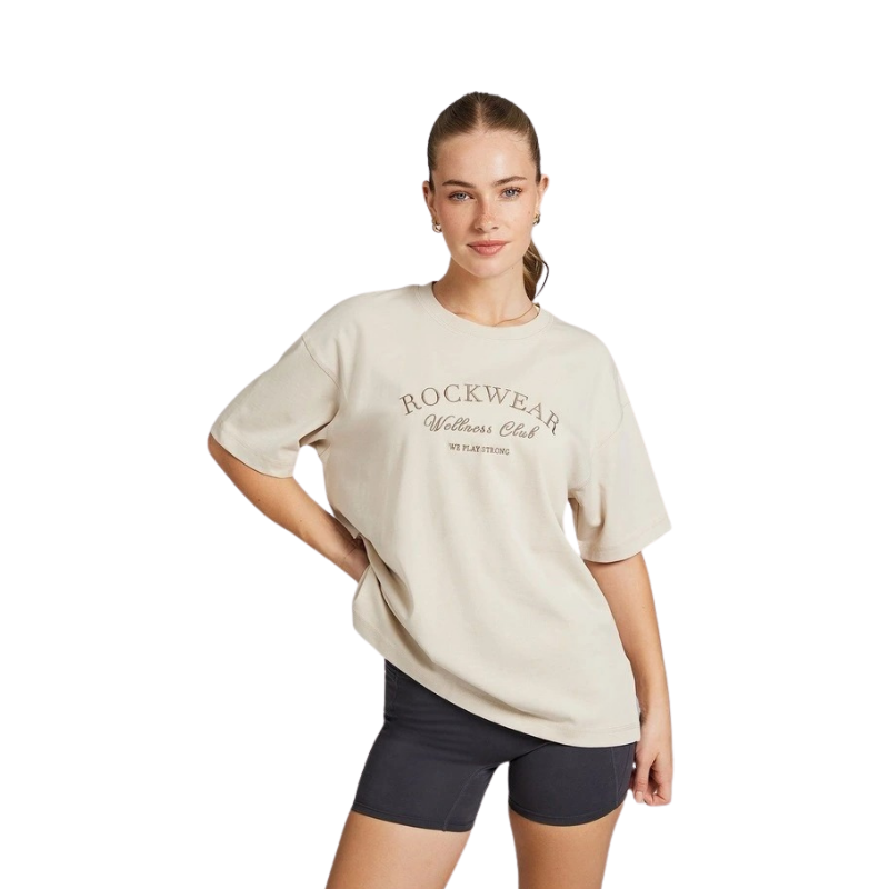 Rockwear Heavyweight Oversize Tee in Vanilla - Women’s Casual Cotton T-shirt