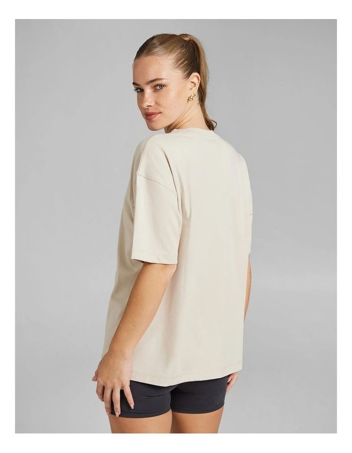 Rockwear Heavyweight Oversize Tee in Vanilla - Women’s Casual Cotton T-shirt