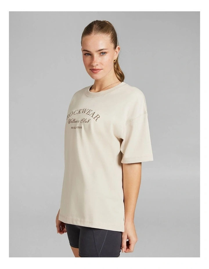 Rockwear Heavyweight Oversize Tee in Vanilla - Women’s Casual Cotton T-shirt