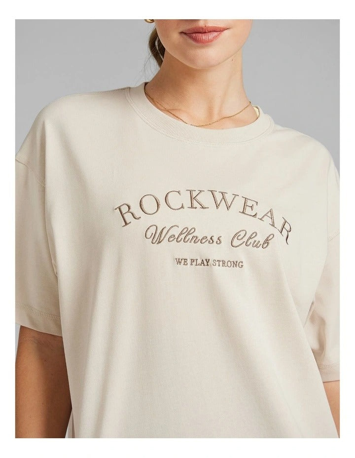 Rockwear Heavyweight Oversize Tee in Vanilla - Women’s Casual Cotton T-shirt