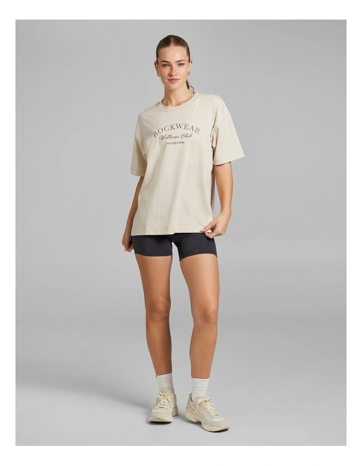 Rockwear Heavyweight Oversize Tee in Vanilla - Women’s Casual Cotton T-shirt