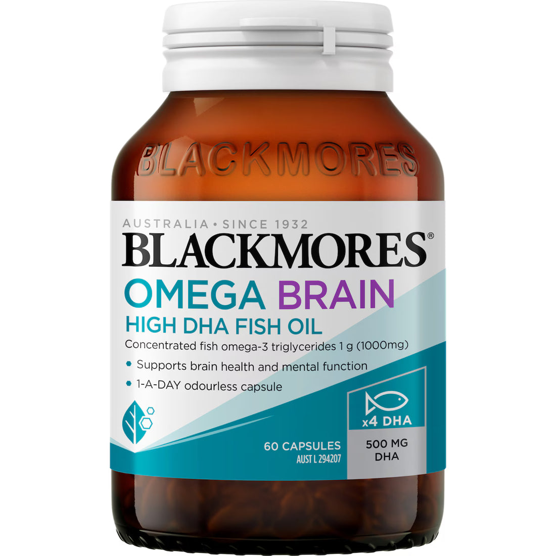 Blackmores Omega Brain High DHA Fish Oil 60 pack – Supports brain function, cognitive health, and overall well-being with high DHA content.