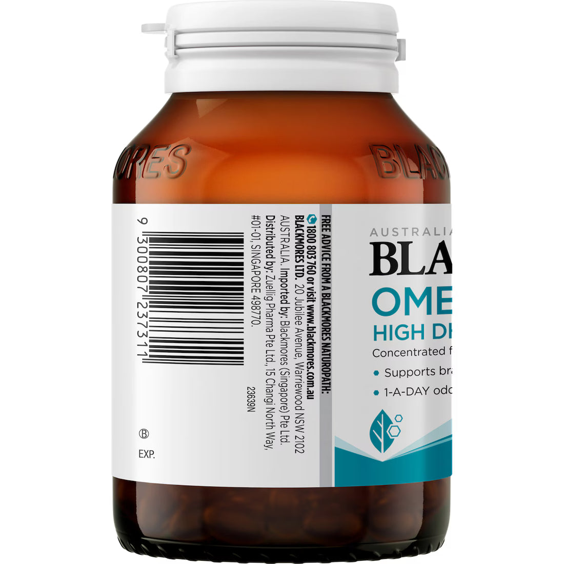 Blackmores Omega Brain High DHA Fish Oil 60 pack – Supports brain function, cognitive health, and overall well-being with high DHA content.
