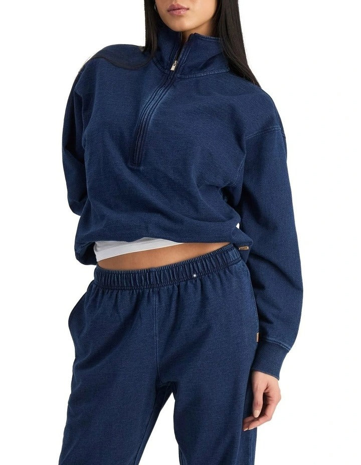 Bonds Denim Wash Wide Leg Trackie in Sea Blue Denim relaxed women’s lounge pants