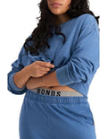 Bonds Denim Wash Pullover in Sky Blue Denim casual women’s sweatshirt