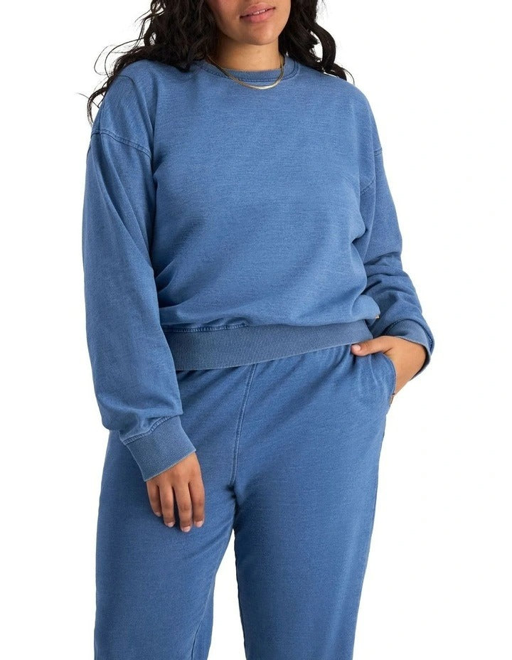 Bonds Denim Wash Pullover in Sky Blue Denim casual women’s sweatshirt
