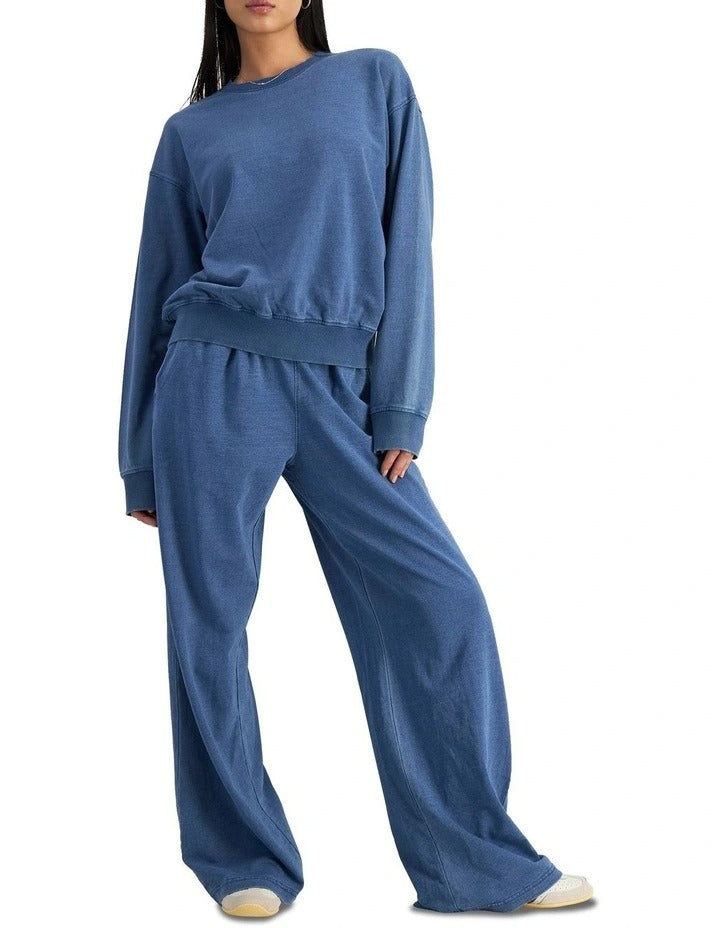 Bonds Denim Wash Pullover in Sky Blue Denim casual women’s sweatshirt