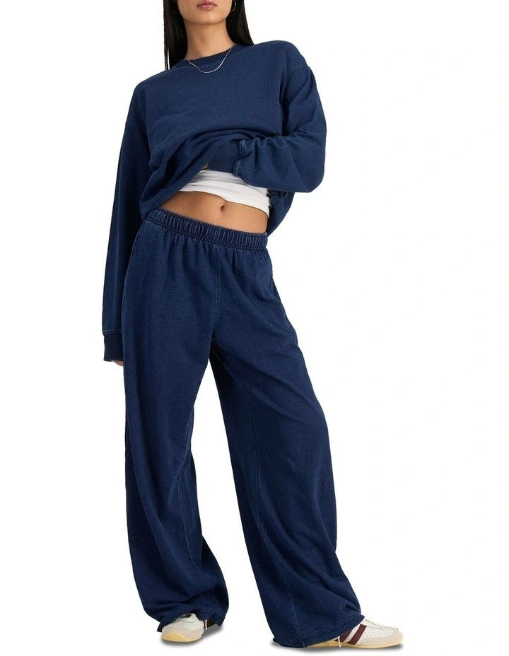 Bonds Denim Wash Wide Leg Trackie in Sea Blue Denim relaxed women’s lounge pants
