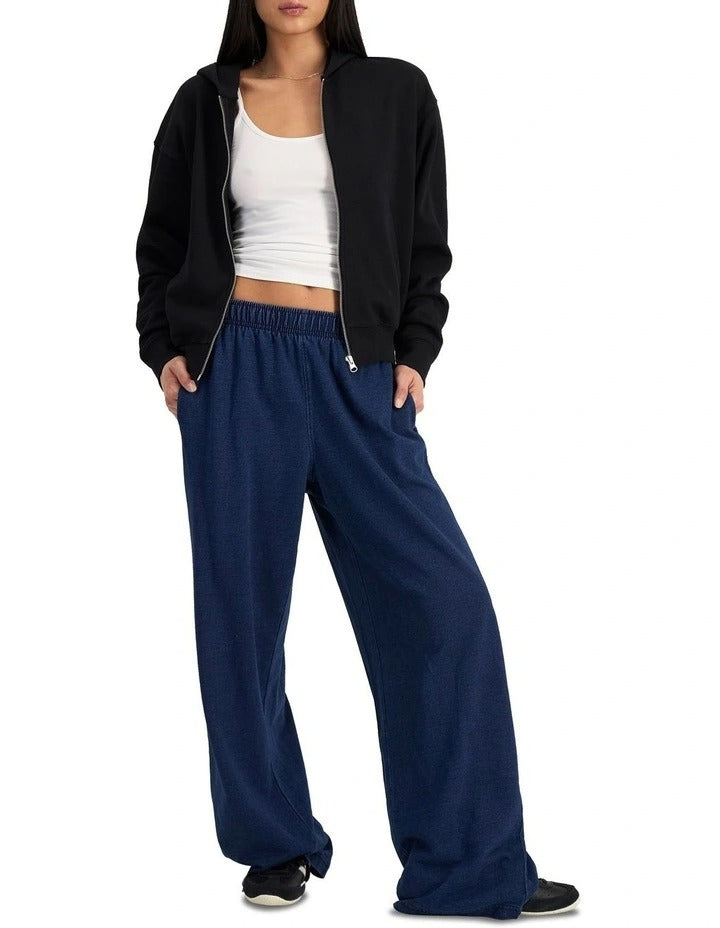 Bonds Denim Wash Wide Leg Trackie in Sea Blue Denim relaxed women’s lounge pants
