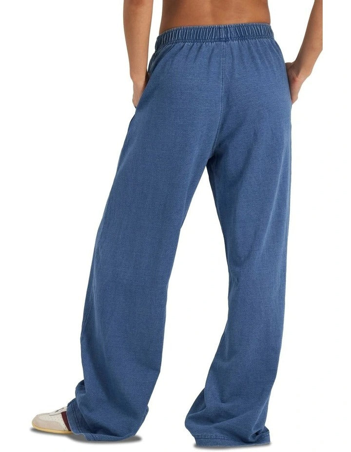 Bonds Denim Wash Wide Leg Trackie in Sky Blue Denim relaxed casual women’s pants