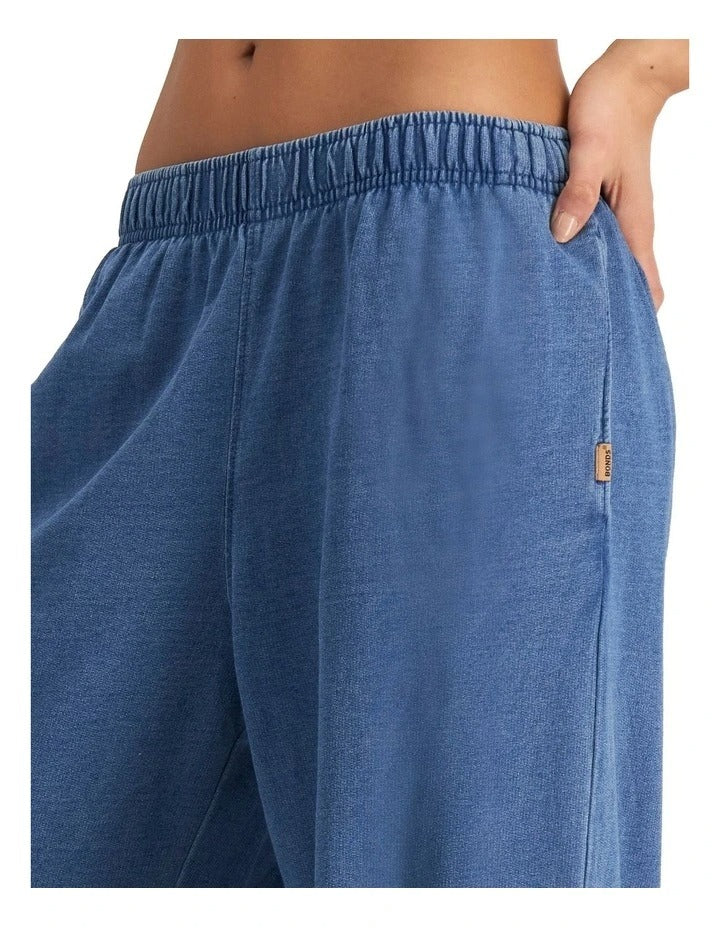 Bonds Denim Wash Wide Leg Trackie in Sky Blue Denim relaxed casual women’s pants